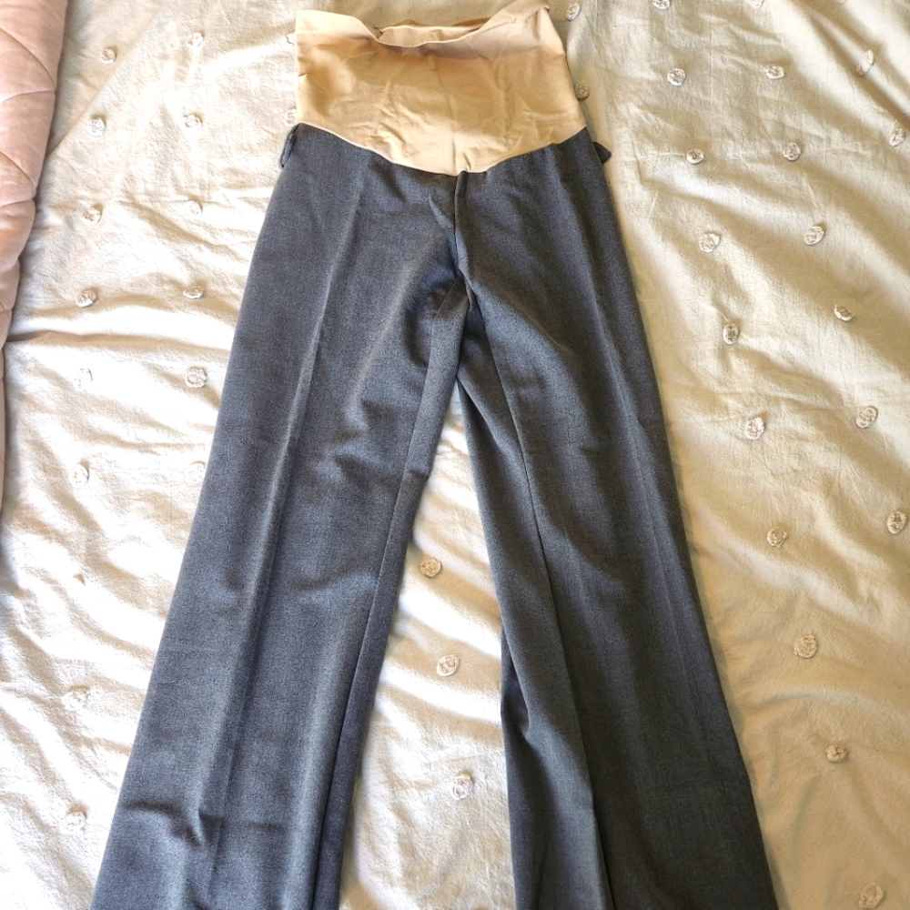 NWOT Motherhood Maternity Bi-Stretch Gray/Grey Straight Leg Suiting Pant - Sz S